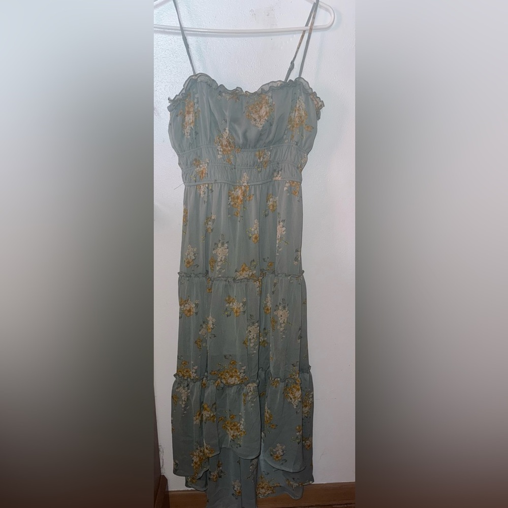 Francesca's Collections Floral Green Dress